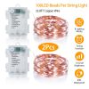 2Pcs LED String Lights 100LED Beads 32.8FT Copper Fairy Lights