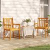 Patio Chairs 2 pcs Solid Acacia Wood