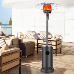 Outdoor Patio Heater With Wheels,Propane 46,000 BTU Premium Outdoor Patio Heater (Color: Gray, size: 87*46*46CM)