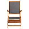 Sun Lounger Solid Acacia Wood and Textilene