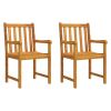 Patio Chairs 2 pcs Solid Acacia Wood