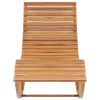 Rocking Sun Lounger with Cushion Solid Teak Wood