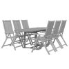 7 Piece Patio Dining Set Solid Wood Acacia