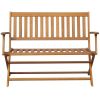 Garden Bench with Cushion 47.2" Solid Acacia Wood