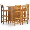 5 Piece Patio Bar Set Solid Wood Acacia