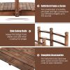 5 Feet Wooden Garden Bridge Arc Stained Finish Footbridge Decorative