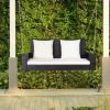 2-Person Patio Rattan Porch Swing with Cushions