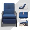 Outdoor Living Adjustable Patio Recliner Chair Metal Outdoor Reclining Lounge Chair with Remova