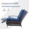 Outdoor Living Adjustable Patio Recliner Chair Metal Outdoor Reclining Lounge Chair with Remova