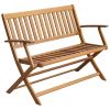 Garden Bench with Cushion 47.2" Solid Acacia Wood