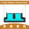 2-Person Patio Rattan Porch Swing with Cushions