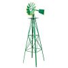 8FT Weather Resistant Yard Garden Windmill Red