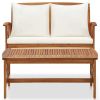 2 Piece Garden Lounge Set with Cushions Solid Acacia Wood