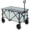 Outdoor Folding Wagon Cart with Adjustable Handle and Universal Wheels