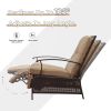 Outdoor Living Adjustable Patio Recliner Chair Metal Outdoor Reclining Lounge Chair with Remova