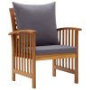 Garden Chairs with Cushions 2 pcs Solid Acacia Wood