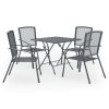 5 Piece Garden Dining Set Steel Anthracite